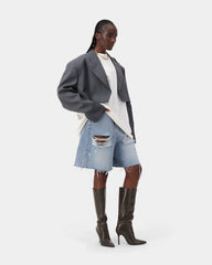 Aura Cropped Blazer - Grey