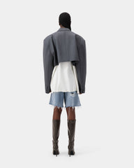 Aura Cropped Blazer - Grey