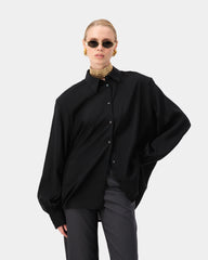 Aura Satin Shirt - Black