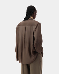 Aura Satin Shirt - Khaki