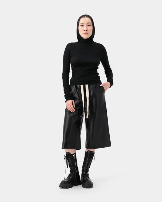 Bound Culottes Trousers - Black