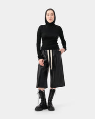 Bound Culottes Trousers - Black