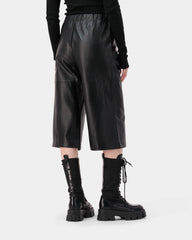 Bound Culottes Trousers - Black