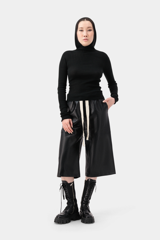 Bound Culottes Trousers - Black