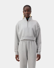 Contour Cropped Zip Sweatshirt - Grey