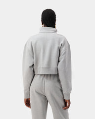 Contour Cropped Zip Sweatshirt - Grey