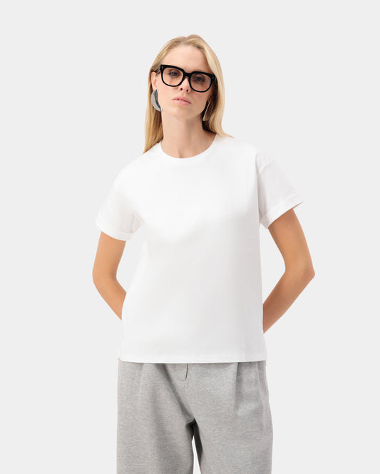 Contour Fold Tee - White