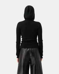 Contour Knit Hoodie - Black