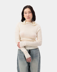 Contour Knit Hoodie - Cream