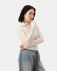 Contour Knit Hoodie - Cream