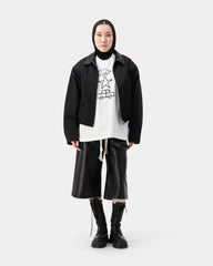 Contrast Collar Blouson - Black