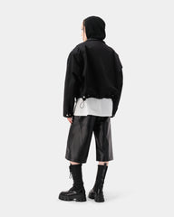 Contrast Collar Blouson - Black