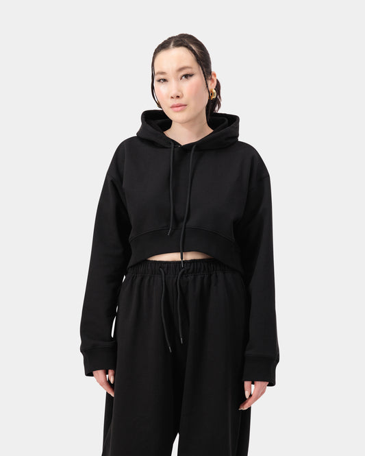 Curve Crop Hoodie - Black