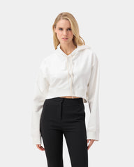 Curve Crop Hoodie - Cream