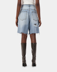 Distress Bermuda Jorts - Light Blue