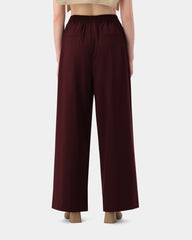 Echo Wide Leg Trousers - Burgundy