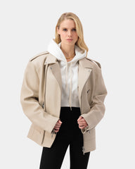 Edge Biker Jacket - Cream