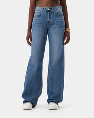 Edge Wide Jeans - Mid Blue