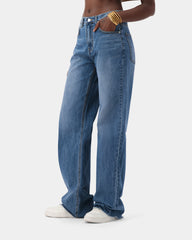 Edge Wide Jeans - Mid Blue