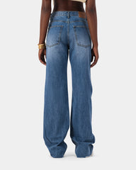 Edge Wide Jeans - Mid Blue