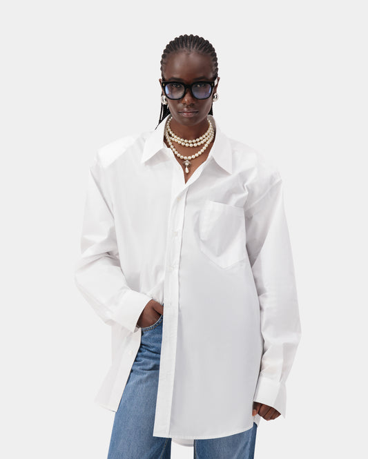 Frame Button Down Shirt - White