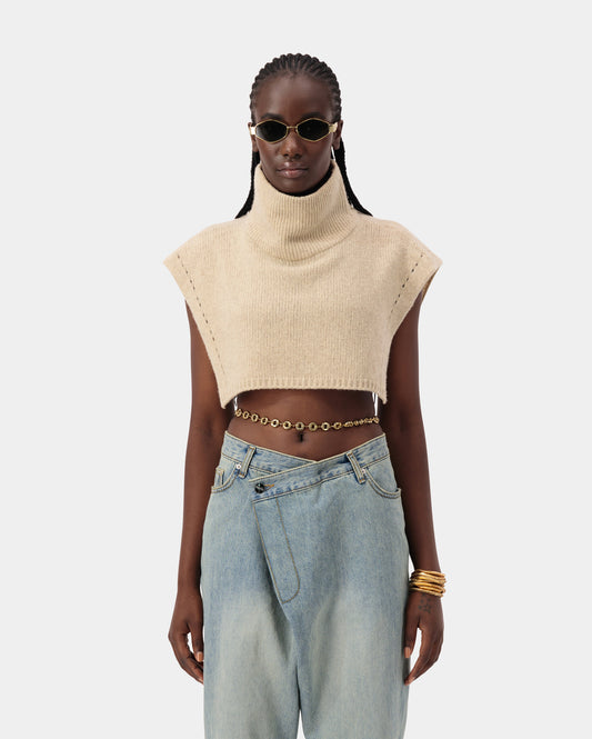 Halo Knit Cape - Cream