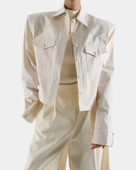 Heritage Padded Crop Jacket - Cream