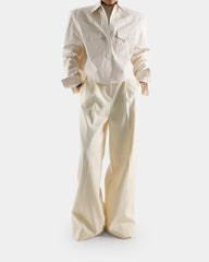 Heritage Padded Crop Jacket - Cream