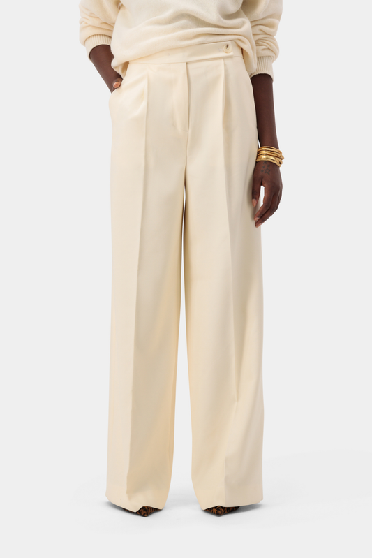 Heritage Palazzo Trousers - Cream