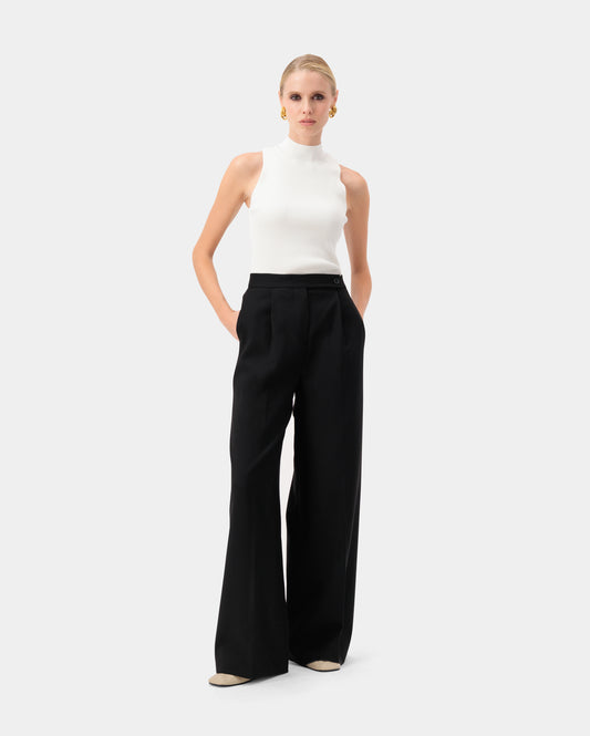 Heritage Palazzo Trousers - Black