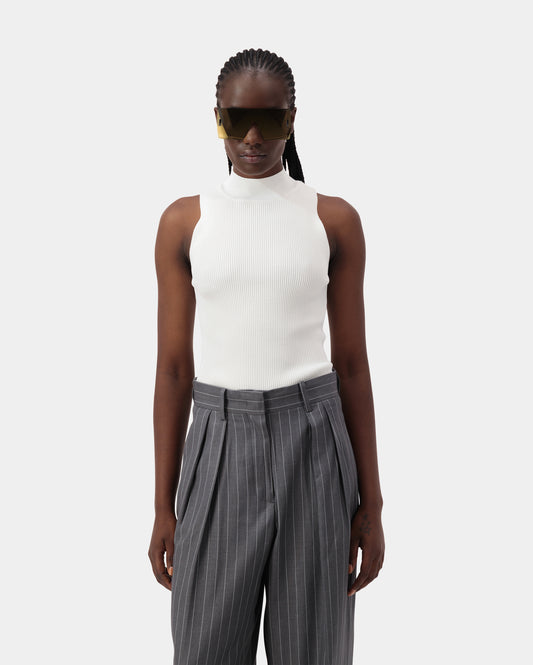 Pulse Ribbed Top - White