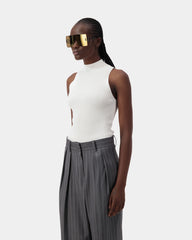 Pulse Ribbed Top - White