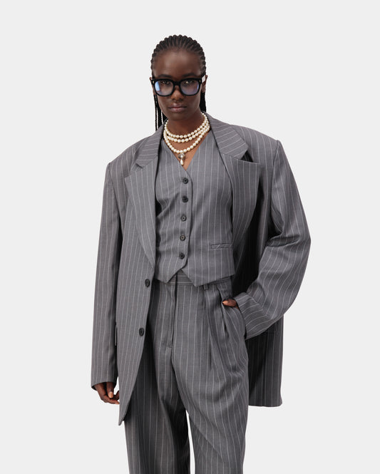 Stride Blazer - Grey Pin Stripe
