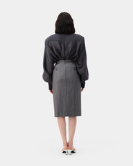 Stride Skirt - Grey Pin Stripe