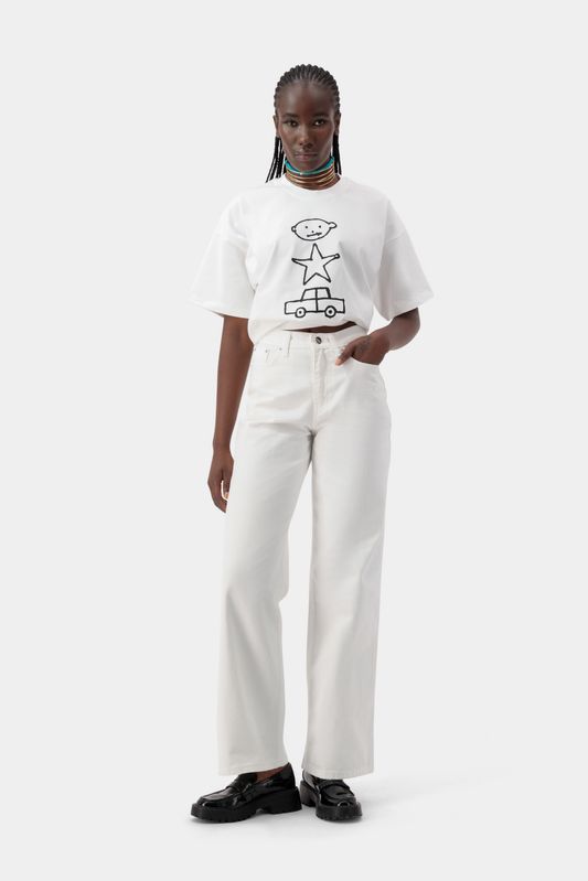 Aura Wide Jeans - White