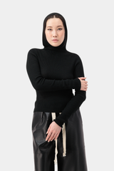 Contour Knit Hoodie - Black