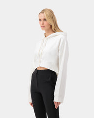 Curve Crop Hoodie - Cream