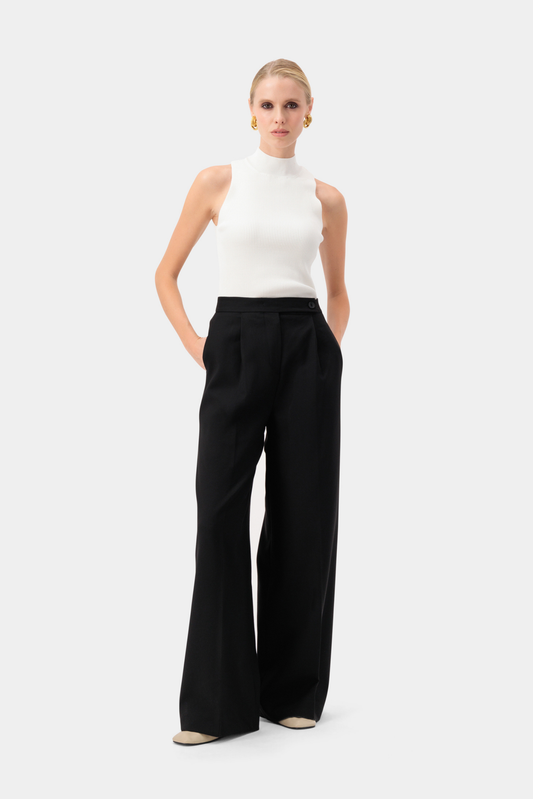 Heritage Palazzo Trousers - Black