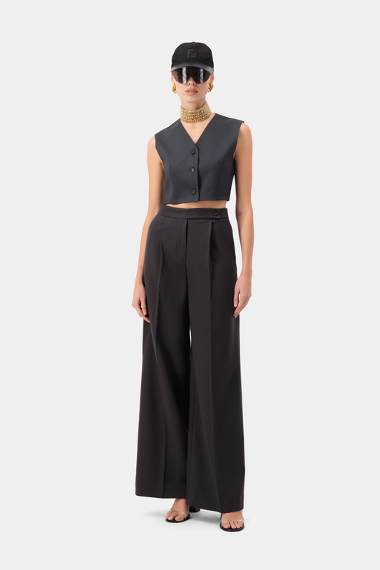 Heritage Palazzo Trousers - Grey