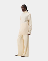 Sculpt Turtleneck Dress - Cream