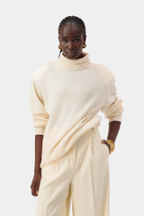 Sculpt Turtleneck Dress - Cream